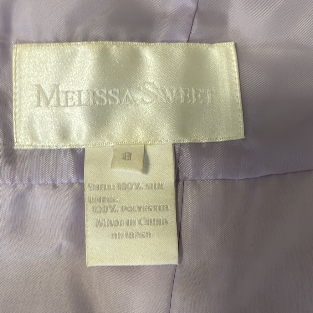Melissa Sweet Lilac Purple Chiffon Sleeveless Formal Dress Knee Length SZ 8 - Picture 9 of 9
